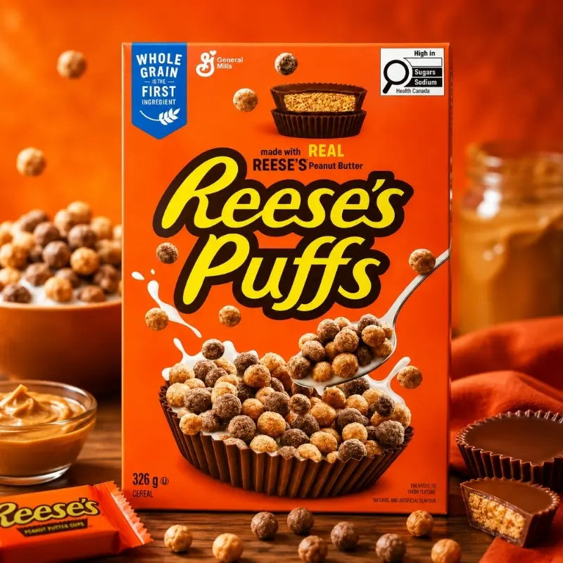 Reeses Puffs Cerealien 326g - Frühstückscerealien mit Erdnussbutter kaufen - MiMa's Sweets House-block1