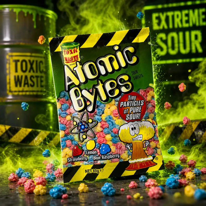 Toxic Waste Atomic Bytes 60g – Saure Kaubonbons mit intensivem Fruchtkick kaufen - MiMa's Sweets House-blok1