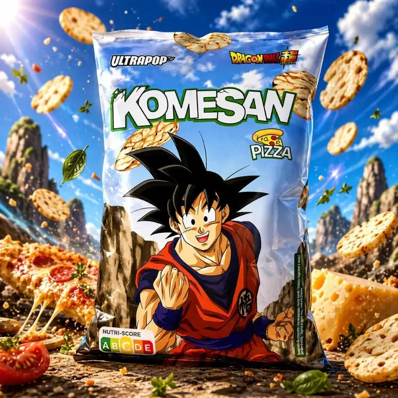 Ultra Pop Komesan Rice Chips Pizza 60g-blok1