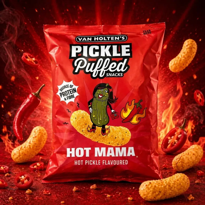 Van Holten's Pickle Puffs Hot Mama 90g-blok1