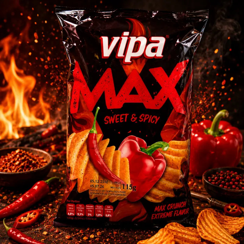 Vipa Chips Maxi Sweet Spice 115g - Pikant süße Paprikachips kaufen - MiMa's Sweets House-blok1