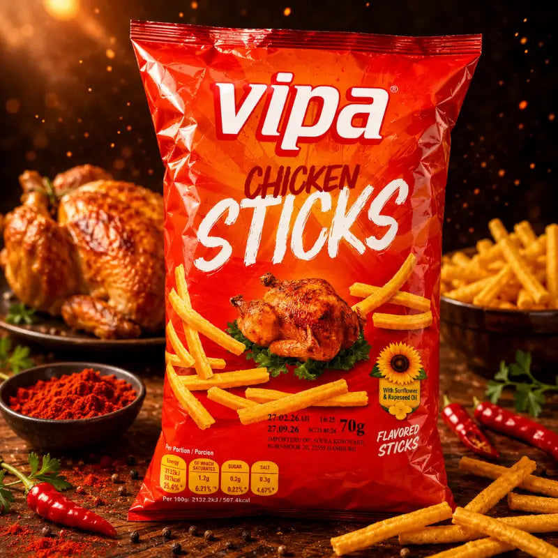 Vipa Stix Chicken 70g - Kartoffelsticks mit Hähnchenwürzung kaufen - MiMa's Sweets House-blok1