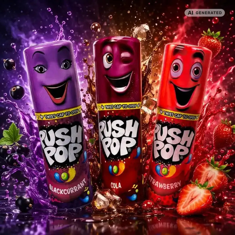Bazooka Push Pop Mixed Flavours 15g-blok1