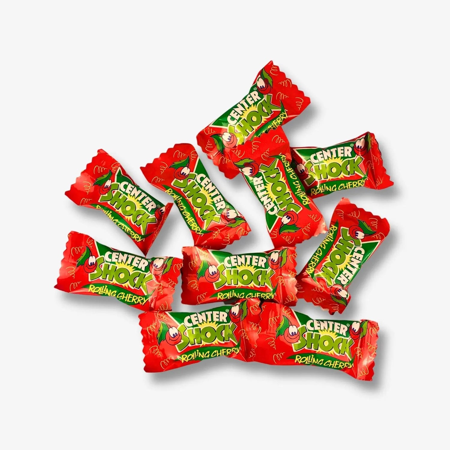Center Shock Rolling Cherry 10x4g - Saure Kaugummis mit Kirsch Kern kaufen - MiMa&