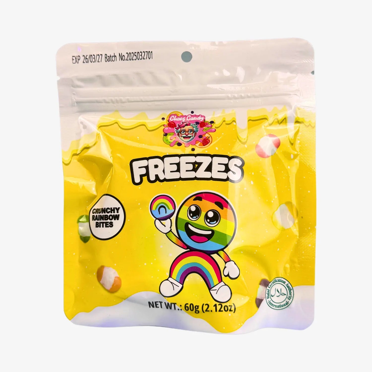 Chaos Candy Freeze Crunchy Rainbow Bites Yellow 60g - Gefriergetrocknete Fruchtbonbons kaufen - MiMa&