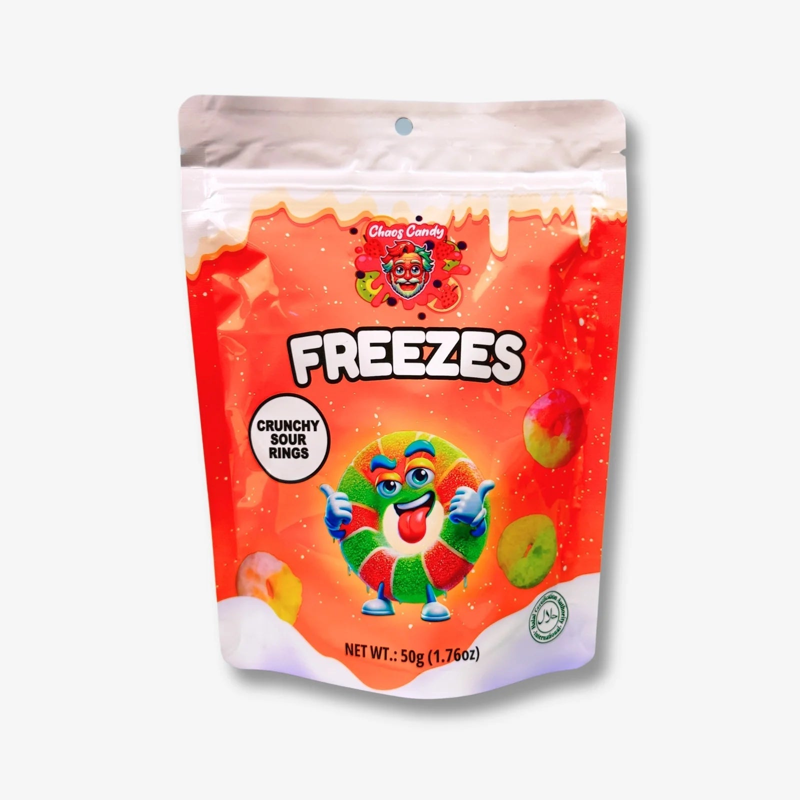 Chaos Candy Freeze Crunchy Sour Rings 50g - Luftig Saure Ringe kaufen - MiMa&