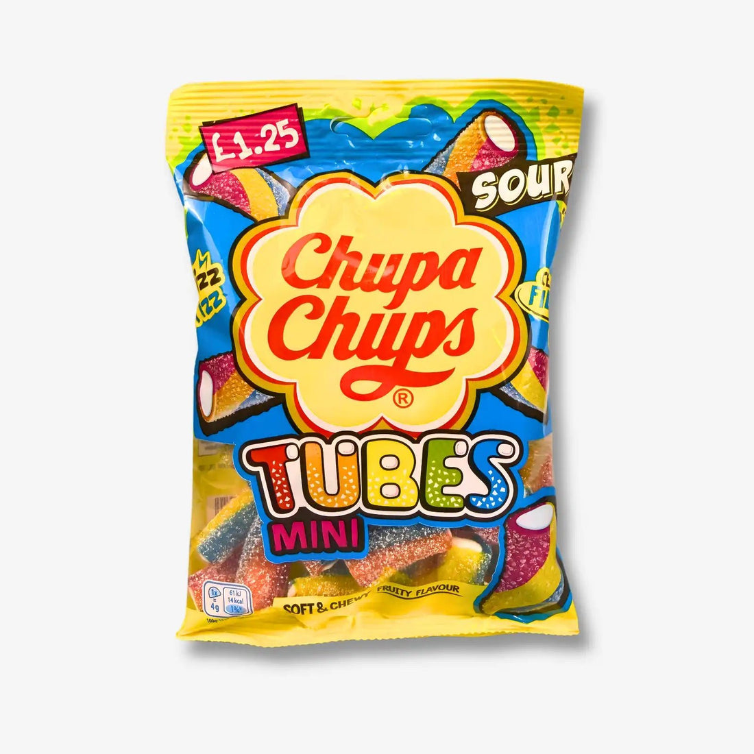 Chupa Chups Mini Sour Tubes 120g - Bunte saure Fruchtstäbchen kaufen - MiMa&