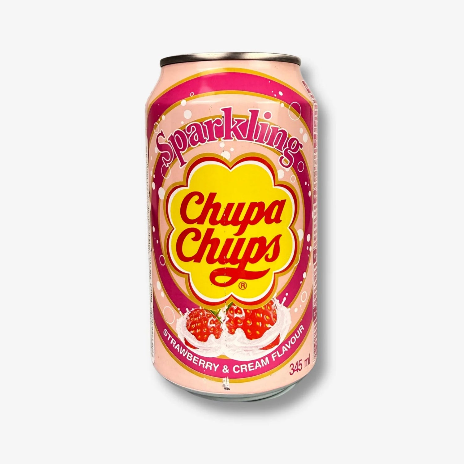Chupa Chups Sparkling Strawberry 345ml - Kohlensäurehaltige Erdbeerlimonade kaufen - MiMa&
