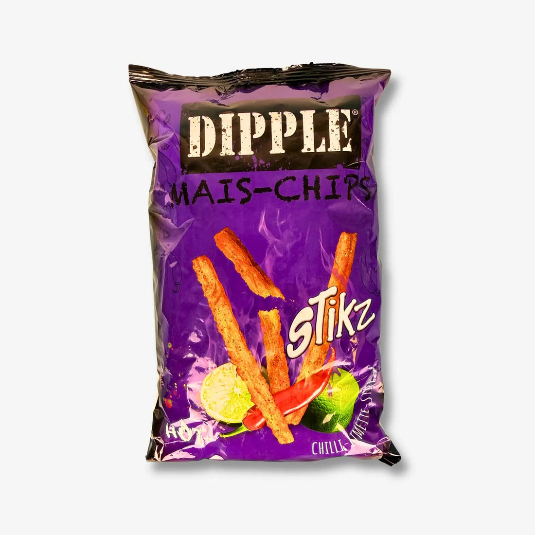 Dipple Mais Chips Stikz Hot Chili &amp; Limette 90g - Würzige Mais Snacksticks kaufen - MiMa&
