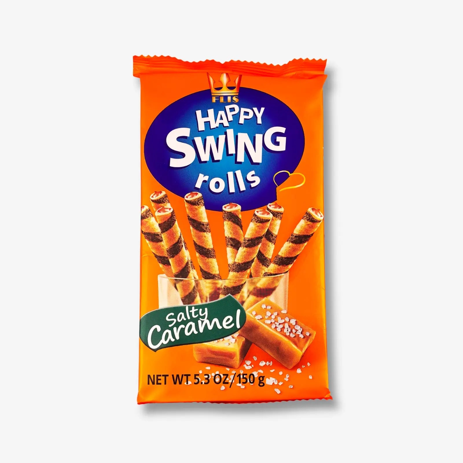 Flis Happy Swing Rolls Salty Caramel 150g - Salzig Karamelliges Waffelstäbchen kaufen - MiMa&