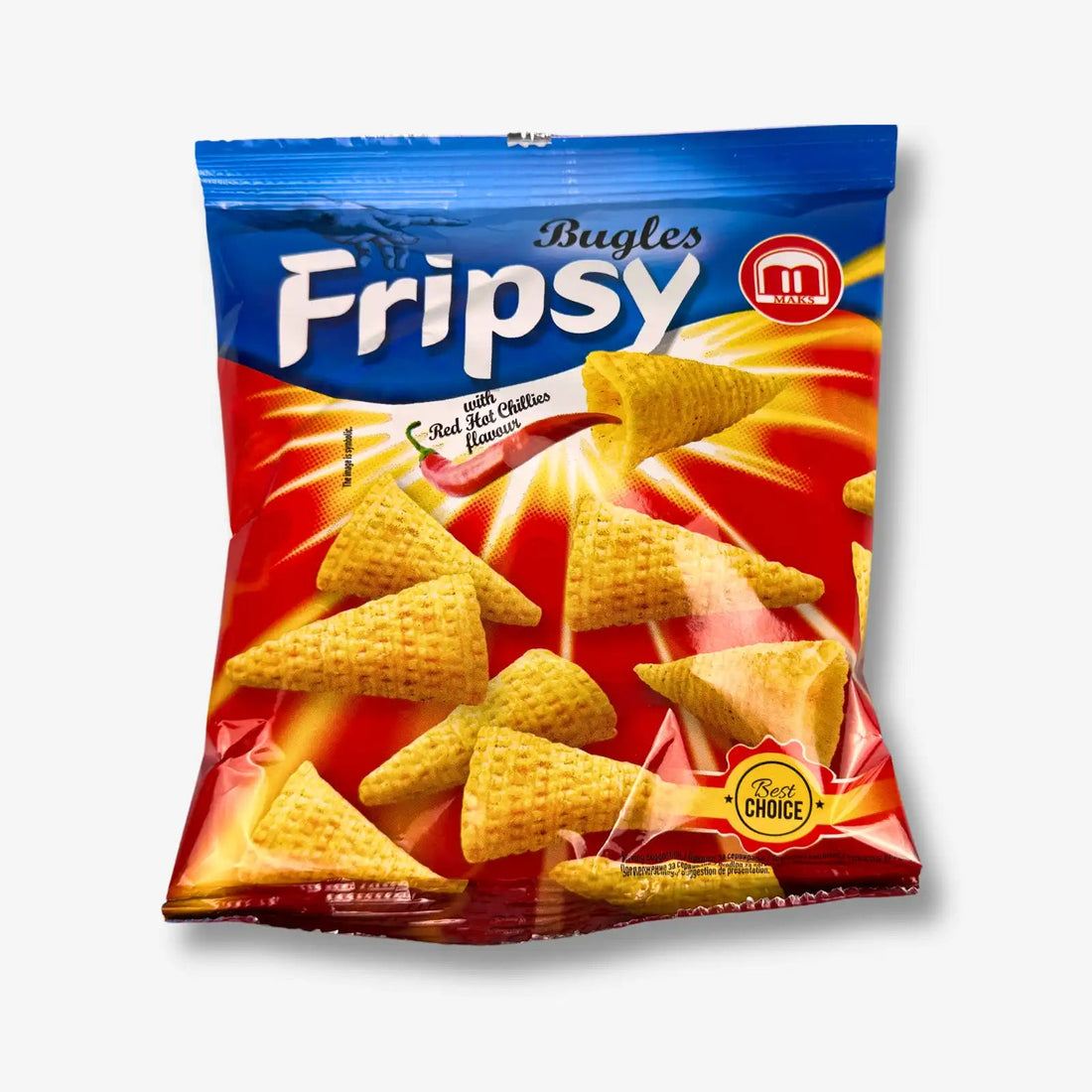 Fripsy Crispy Bugles Red Hot Chillies 50g - Scharfe Maischips kaufen - MiMa&