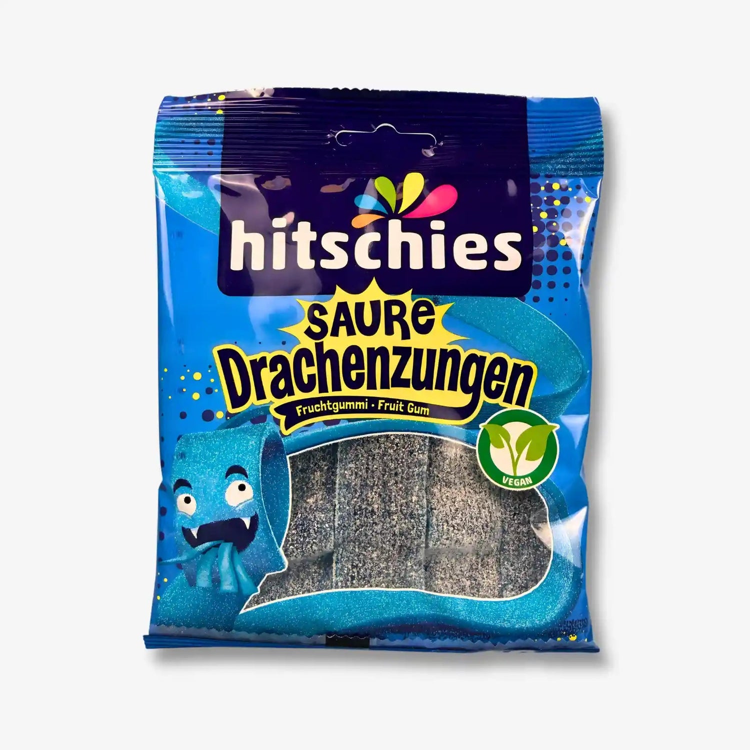 Hitschies Saure Drachenzungen Blau 125g - Saure blaue Fruchtstreifen kaufen - MiMa&
