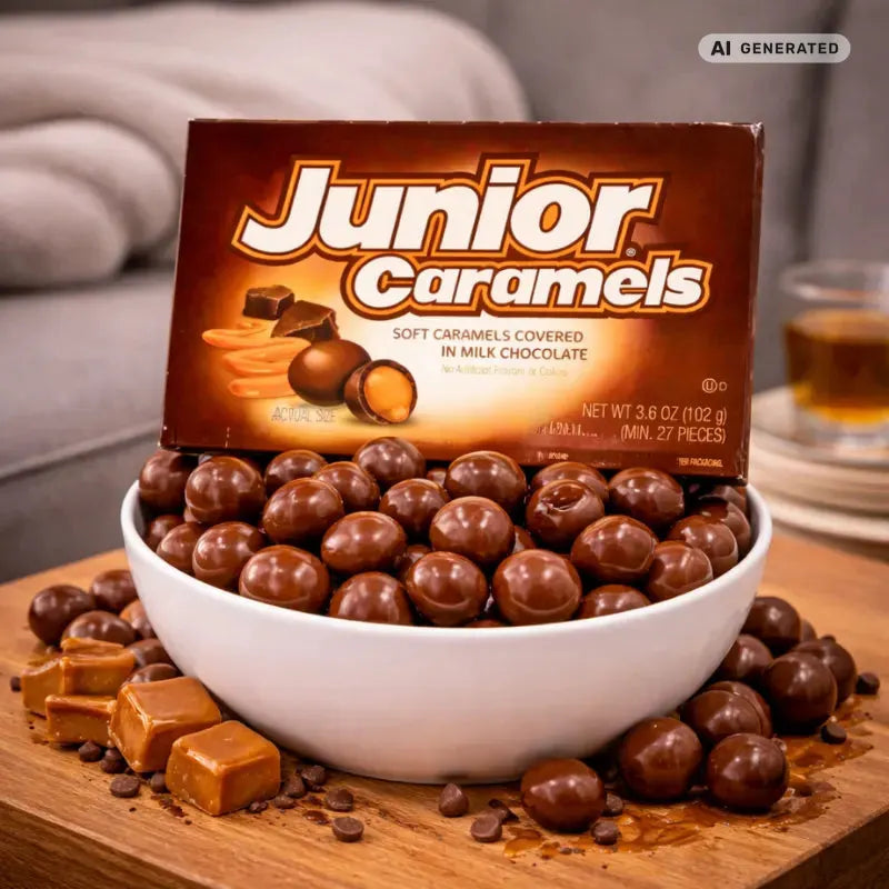 Junior Caramels mit Karamell gefüllte Pralinen 102g blok1