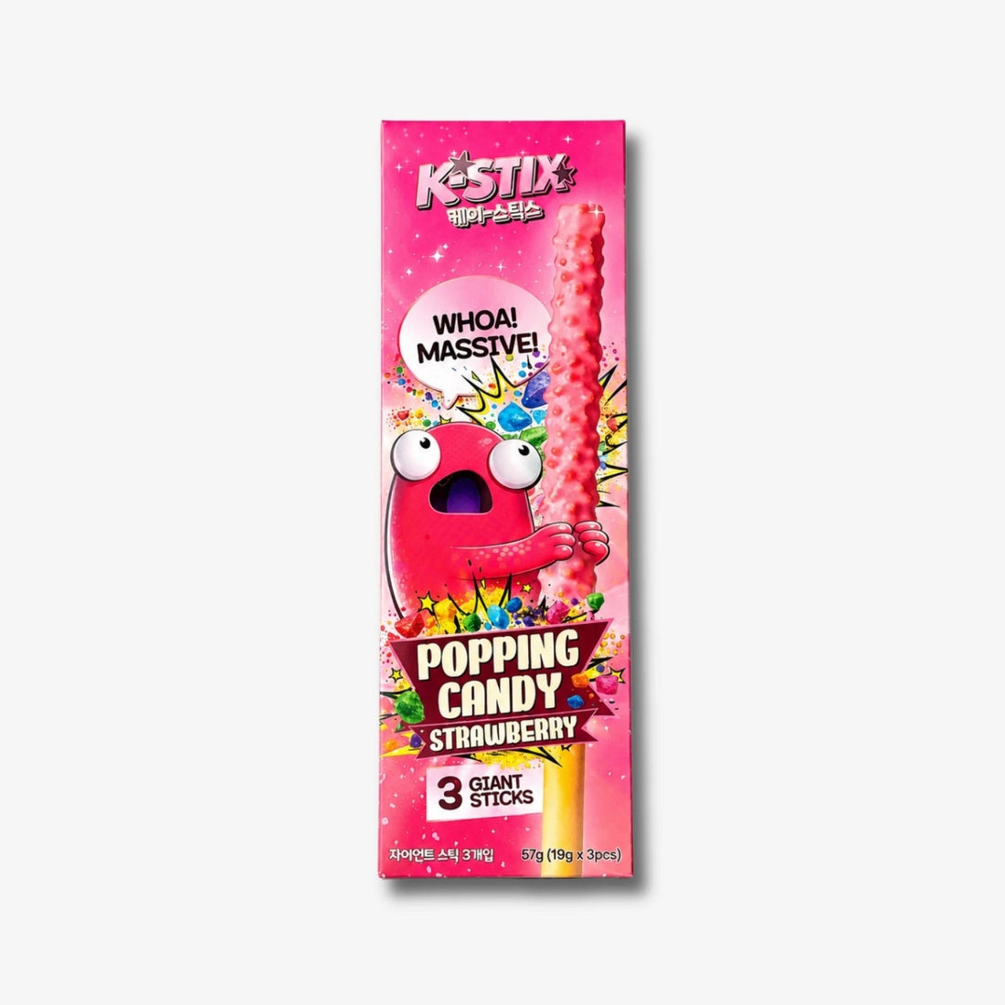 K-Stix Popping Candy Strawberry 3x19g - Keksstick mit Erdbeergeschmack &amp; Knisterbrause kaufen - MiMa&