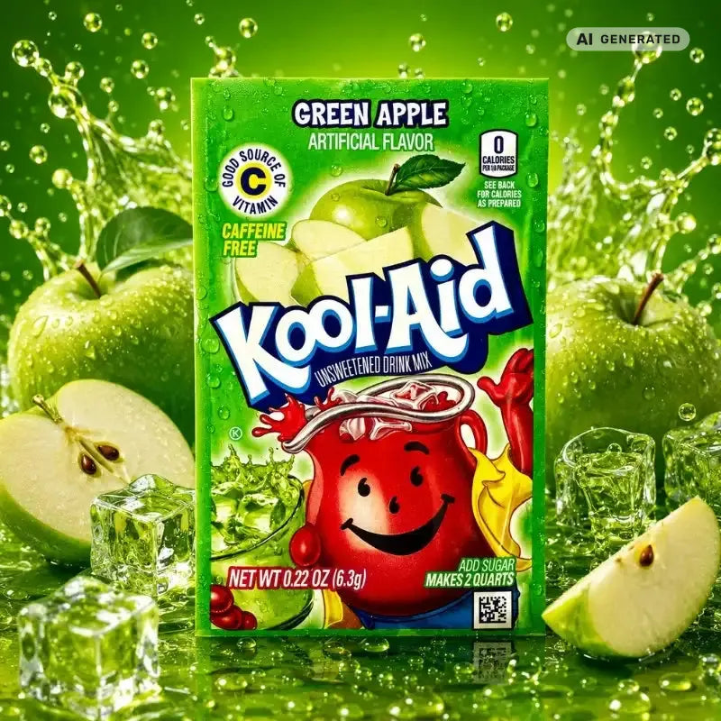 Kool Aid Getränkepulver Green Apple 6,3g-blok1