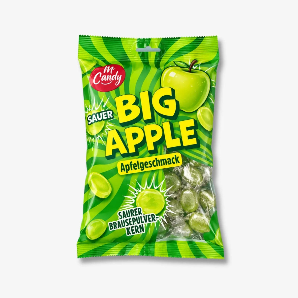 M Candy Big Apple 150g - Apfelbonbons mit Brausekern kaufen - MiMa&