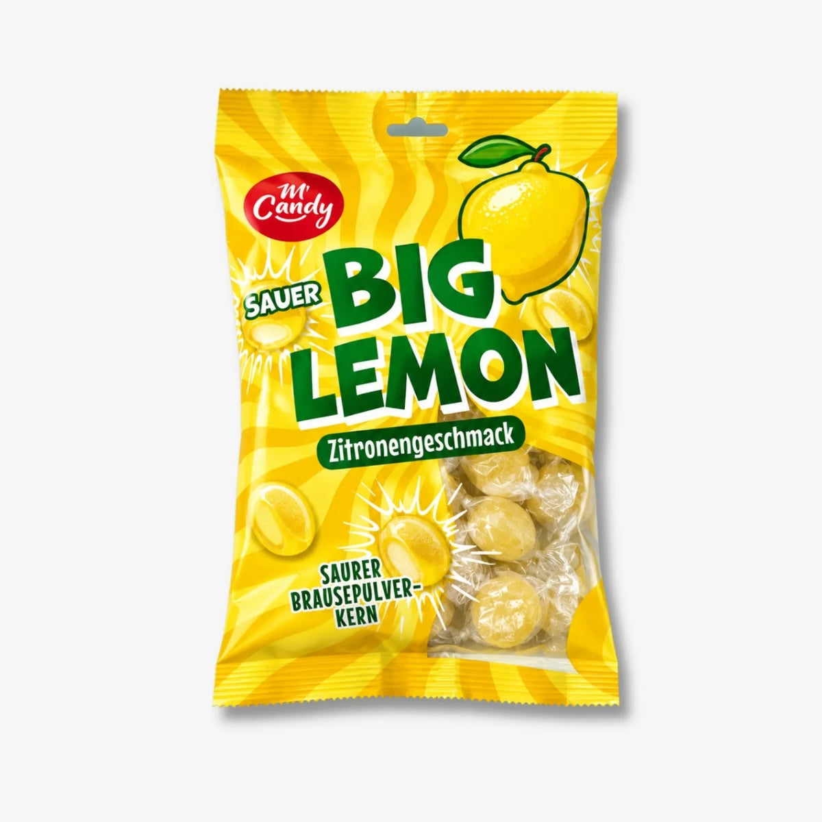 M Candy Big Lemon 150g - Zitronenbonbons mit Brausekern kaufen - MiMa&