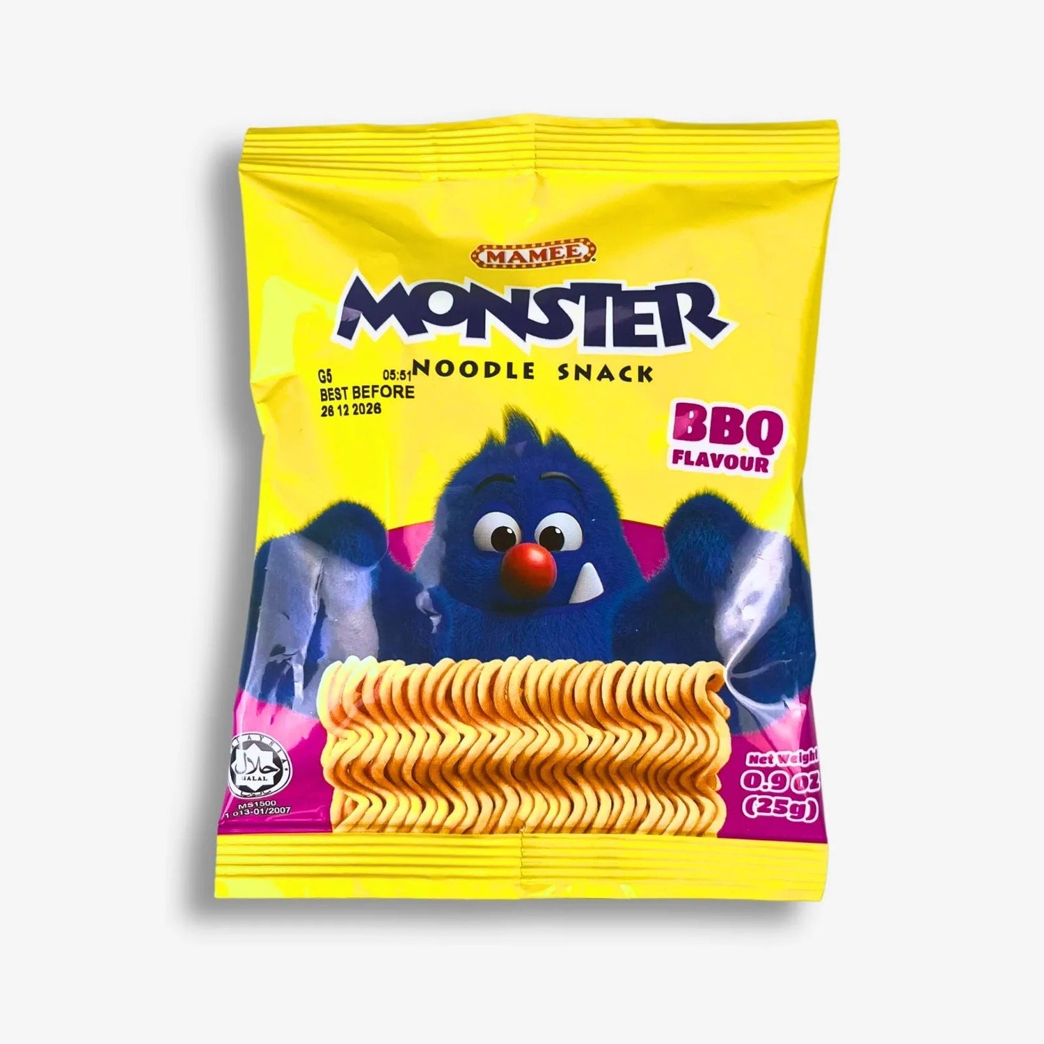 Mamee Monster Noodle Snack BBQ Flavor 25g - Würzige Snack-Nudeln kaufen - MiMa&