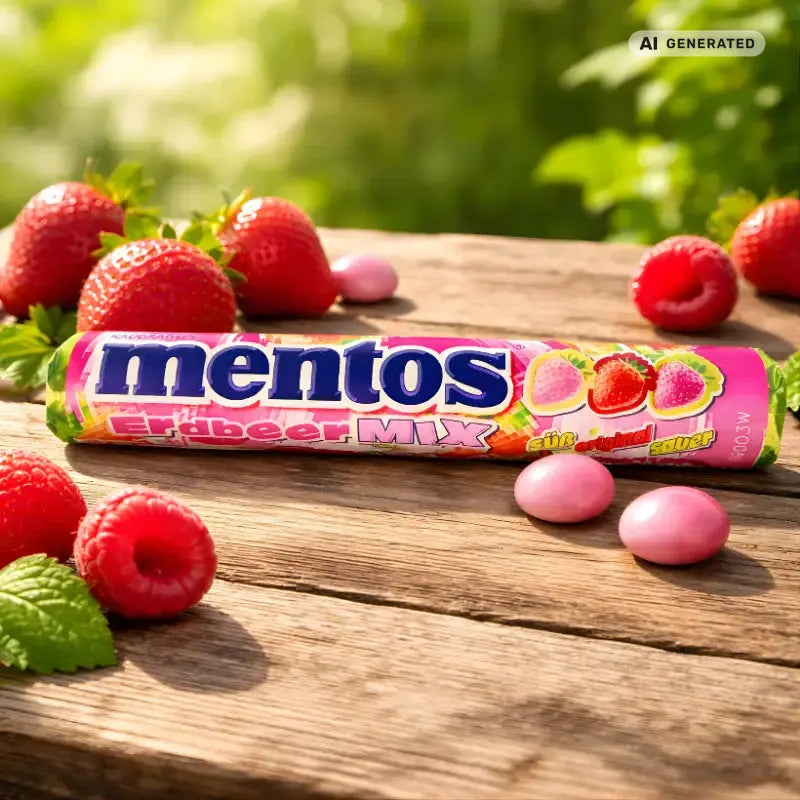 Mentos Erdbeer-Mix 37,5g blok1