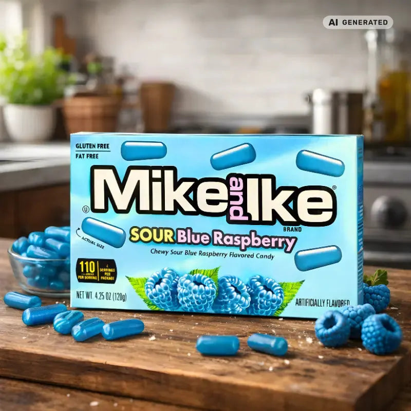 Mike and Ike Sour Blue Raspberry 120g blok1