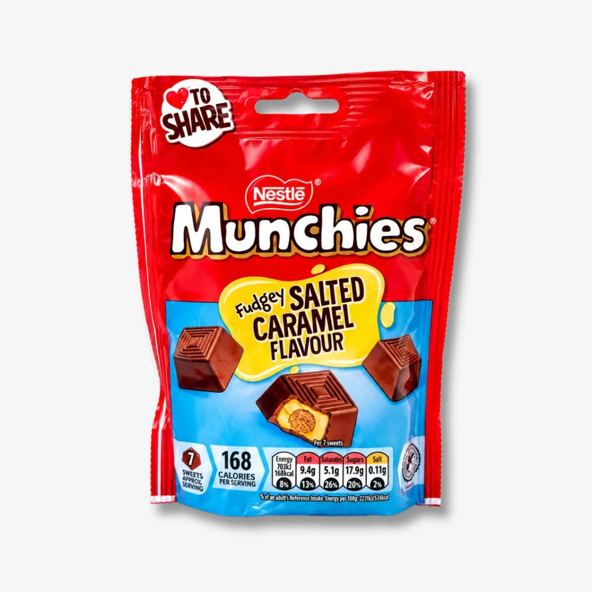 Nestlé Munchies Fudgey Salted Caramel 97g - Milchschokolade mit Karamell und Keks kaufen - MiMa&