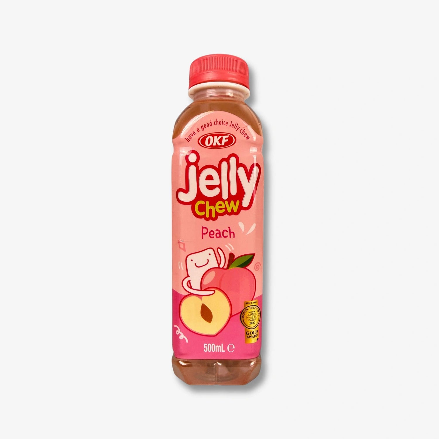 OKF Jelly Chew Peach 500ml - Pfirsichgetränk mit Nata de Coco kaufen - MiMa&