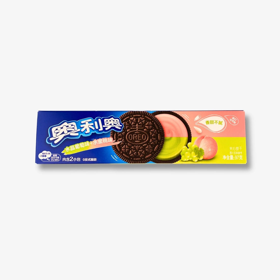 Oreo Cookie Grape &amp; Peach Asia Edition 97g - Oreos mit Traube und Pfirsich kaufen - MiMa&