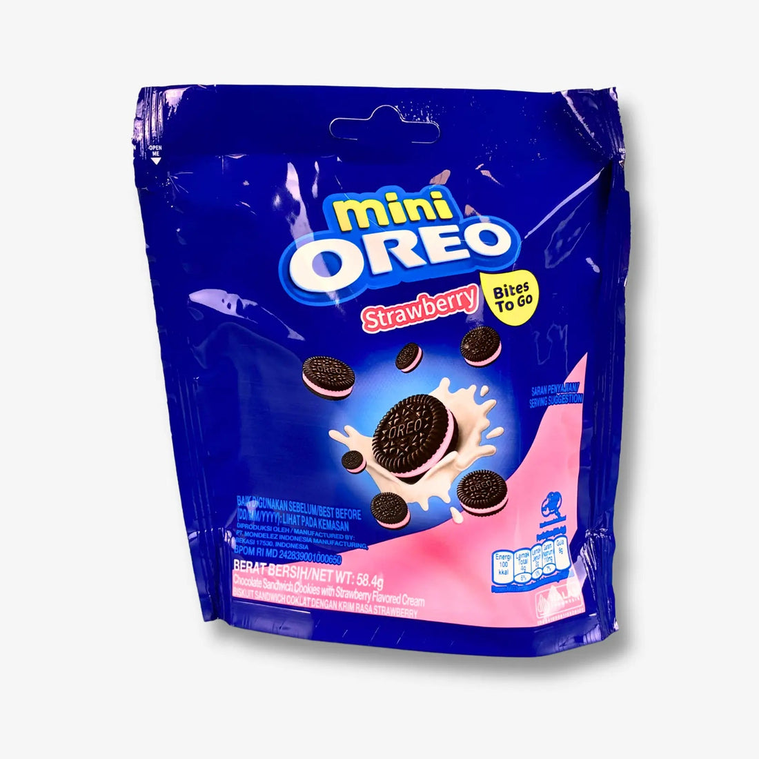 Oreo Mini Strawberry Pouch 58g - Mini Oreos mit Erdbeere kaufen - MiMa&