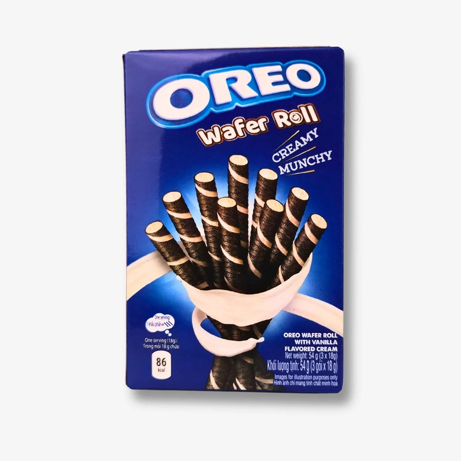 Oreo Wafer Roll Vanilla Asia 54g - Waffelröllchen mit Vanillefüllung kaufen - MiMa&