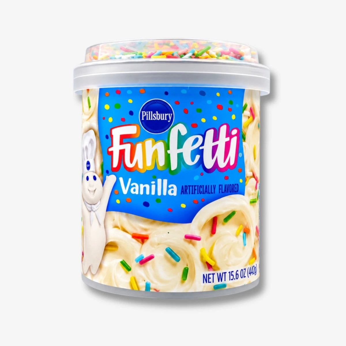 Pillsbury Funfetti Vanilla Frosting 442g - Cremiges Vanille-Topping mit bunten Zuckerstreuseln kaufen - MiMa&