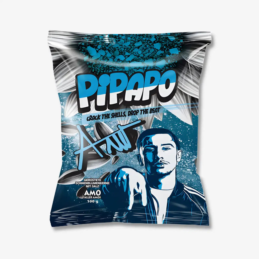 Pipapo AMO Sonnenblumenkerne Salted Blue 100g - Gesalzene Sonnenblumenkerne kaufen - MiMa&