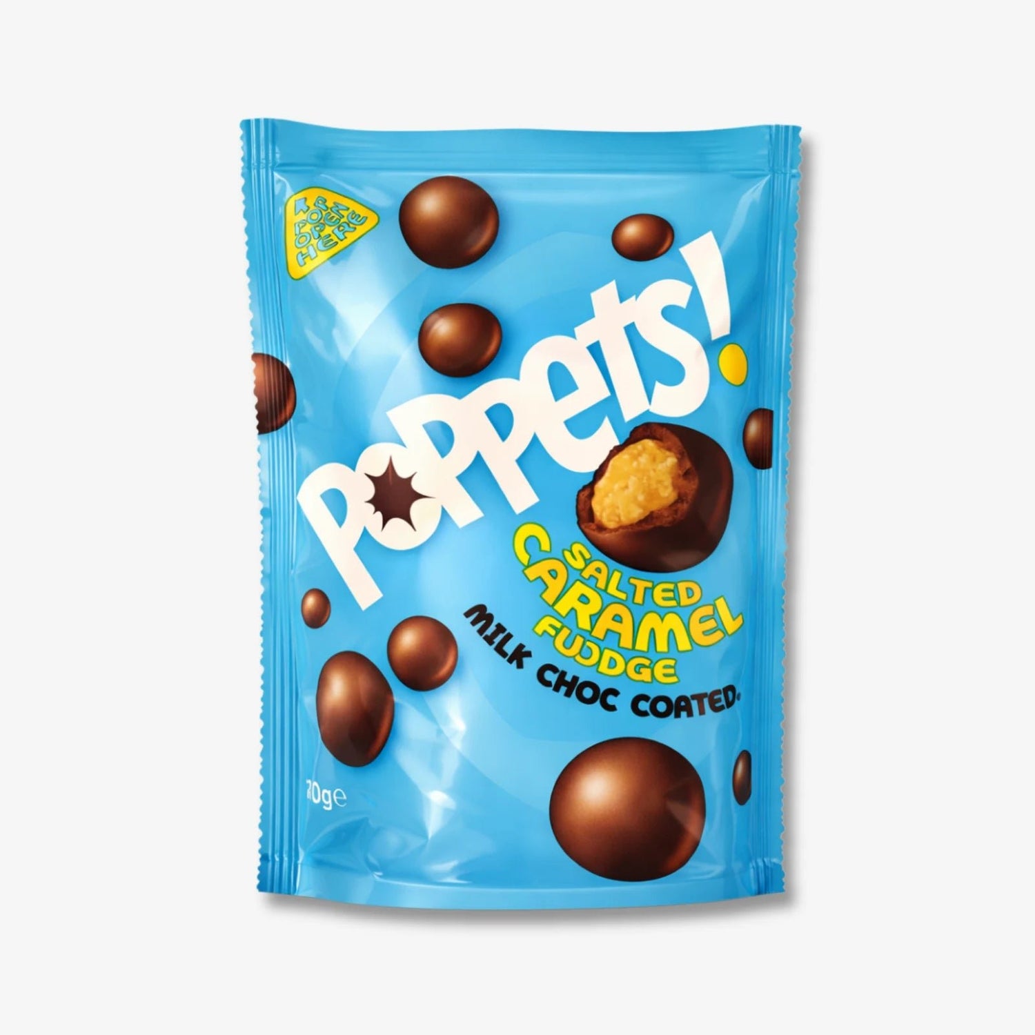 Poppets Milk Choc Coated Salted Caramel Fudge 130g - Gesalzene Schokopralinen kaufen - MiMa&