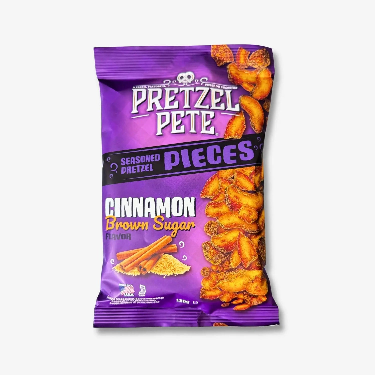 Pretzel Pete Pieces Cinnamon Brown Sugar 120g - Zimt &amp; Brauner Zucker Snack kaufen - MiMa&