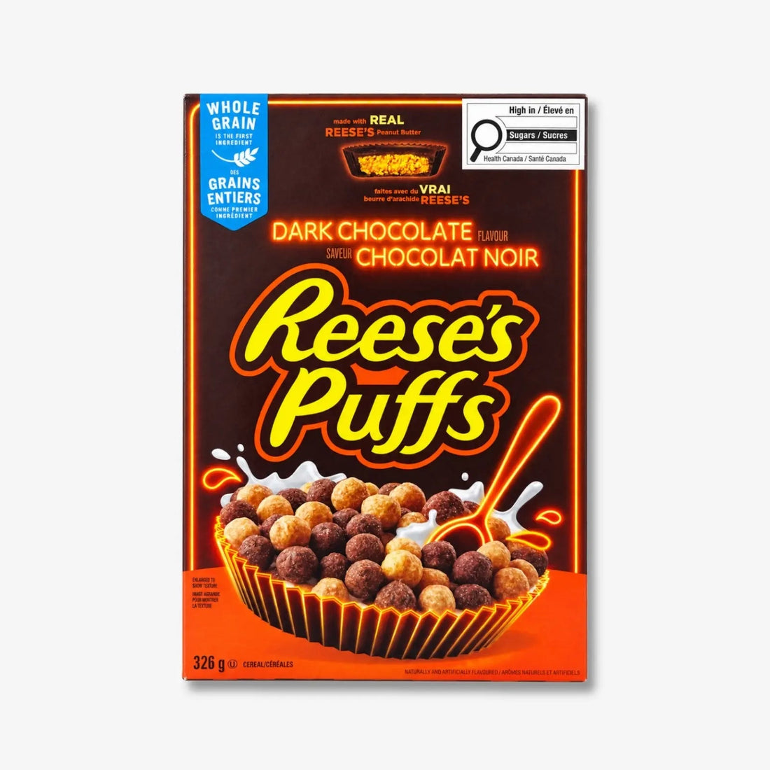 Reese’s Puffs Dark Chocolate Cerealien 326g - Müsli mit Schoko und Erdnussbutter (Bild) kaufen - MiMa&