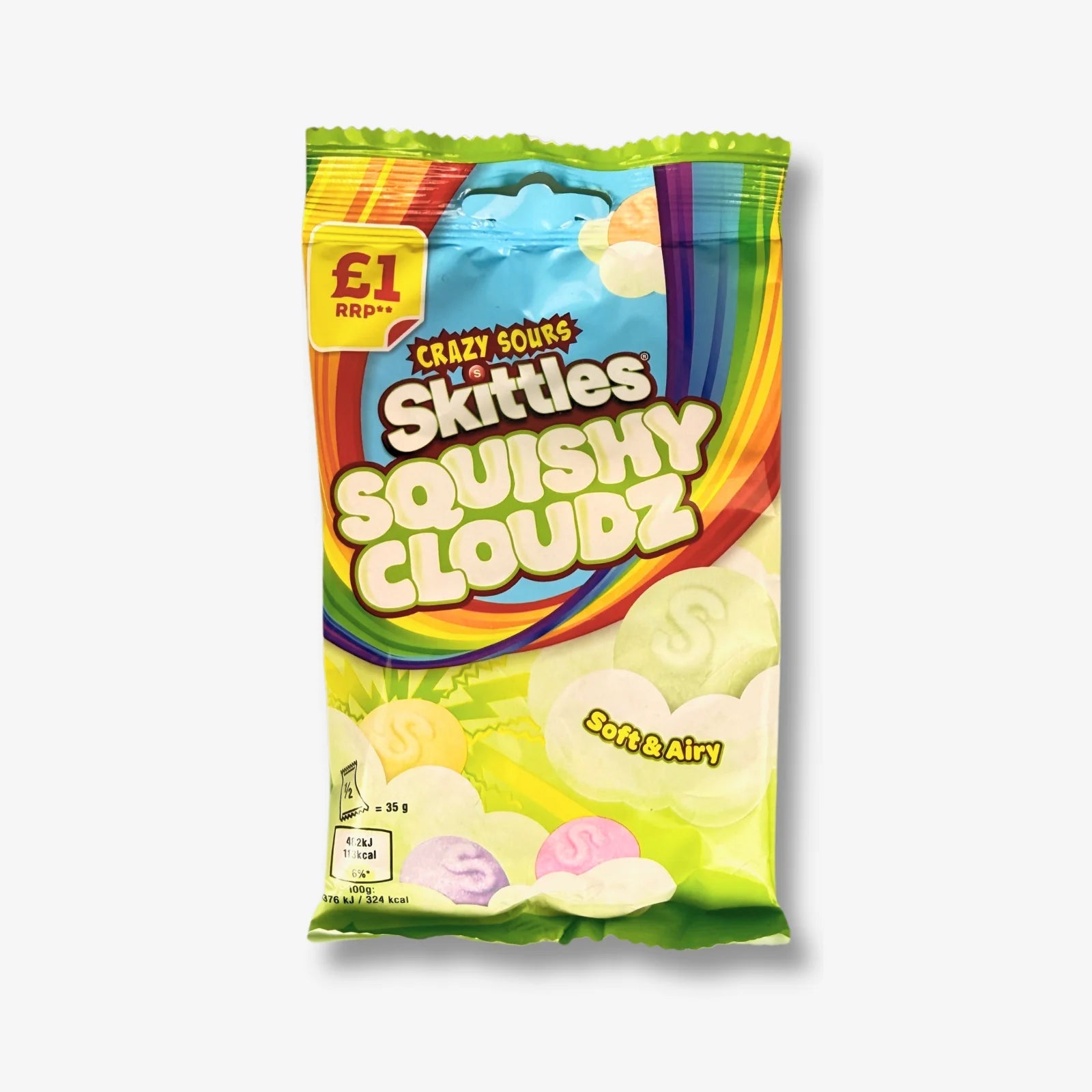 Skittles Squishy Cloudz Sours Green 70g - Saure grüne Schaumbonbons kaufen - MiMa&