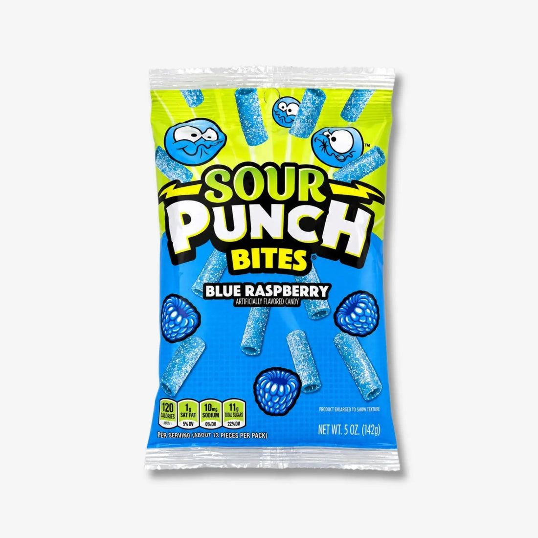 Sour Punch Bites Blue Raspberry 142g - Saure Fruchtgummi-Stückchen mit blauem Himbeergeschmack kaufen - MiMa&