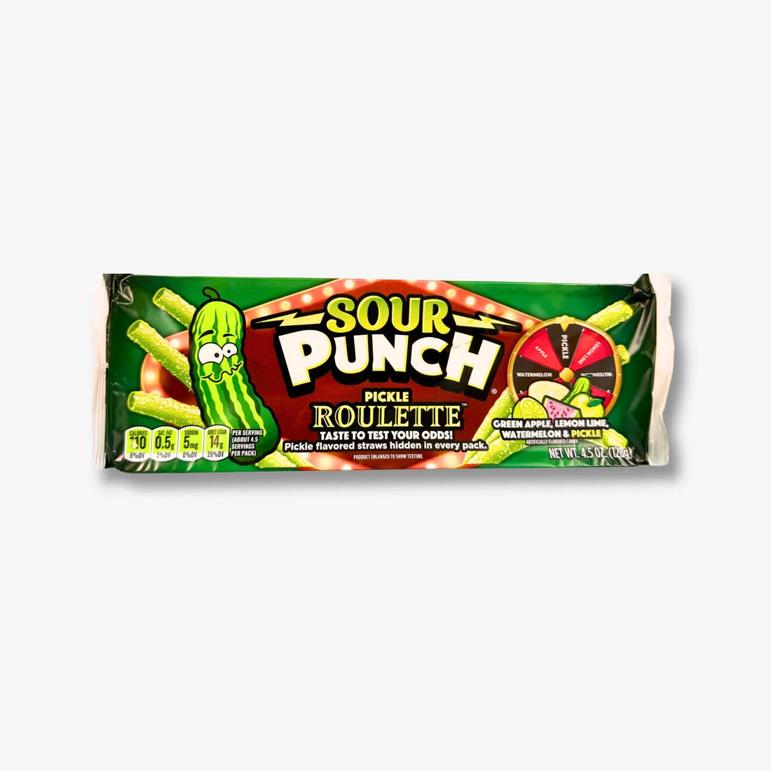 Sour Punch Pickle Roulette Straws 128g - Candys mit Überraschungseffekt kaufen - MiMa&