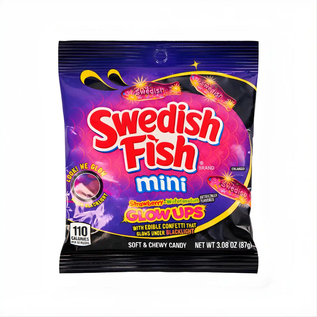 Swedish Fish Mini Glow Ups 87g - Fruchtige Mini Gummifische kaufen - MiMa&