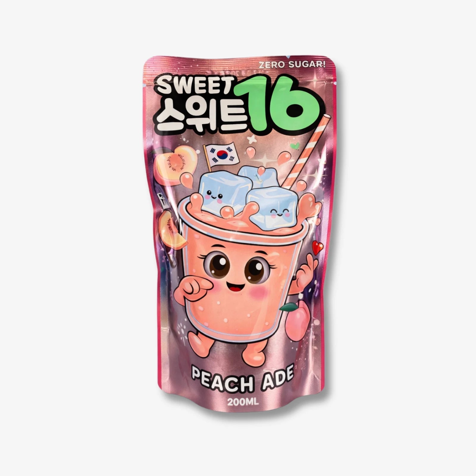 Sweet 16 Peach Ade Zero Sugar 200ml - Koreanisches Getränk mit Pfirsich kaufen - MiMa&