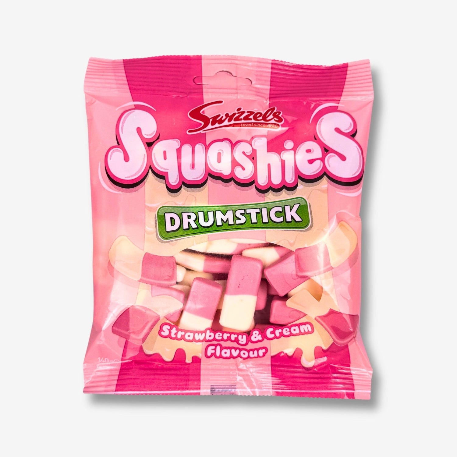 Swizzels Squashies Drumstick Strawberry &amp; Cream 140g – Weiche Kaubonbons mit Erdbeere und Sahne kaufen - MiMa&