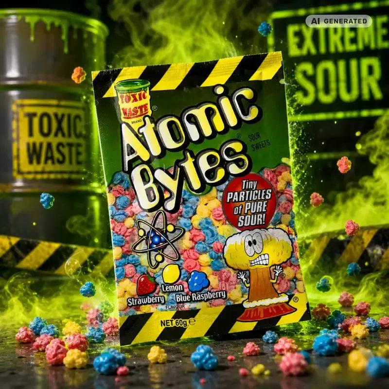 Toxic Waste Atomic Bytes 60g – Saure Kaubonbons mit intensivem Fruchtkick kaufen - MiMa's Sweets House-blok1