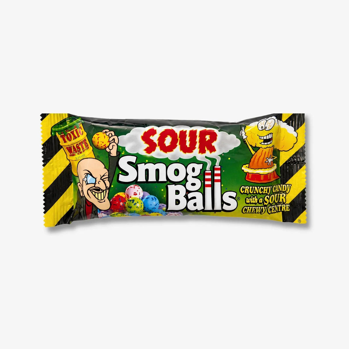 Toxic Waste Sour Smog Balls 48g – Saure kleine Bonbons mit Fruchtkick kaufen - MiMa&