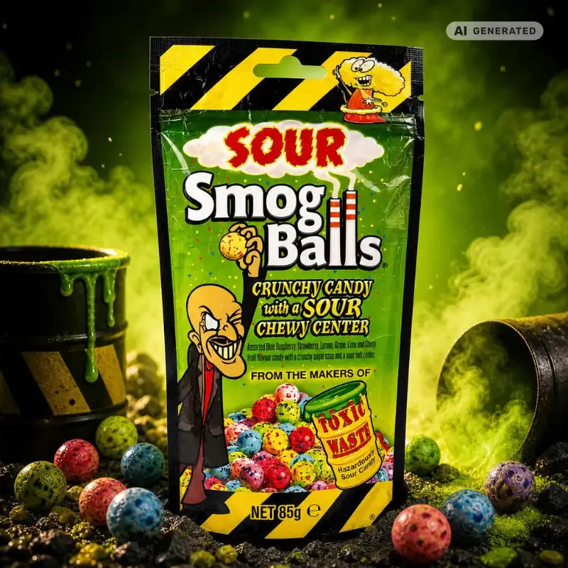 Toxic Waste Sour Smog Balls 85g – Saure Bonbons mit intensivem Fruchtkick kaufen - MiMa's Sweets House-blok1