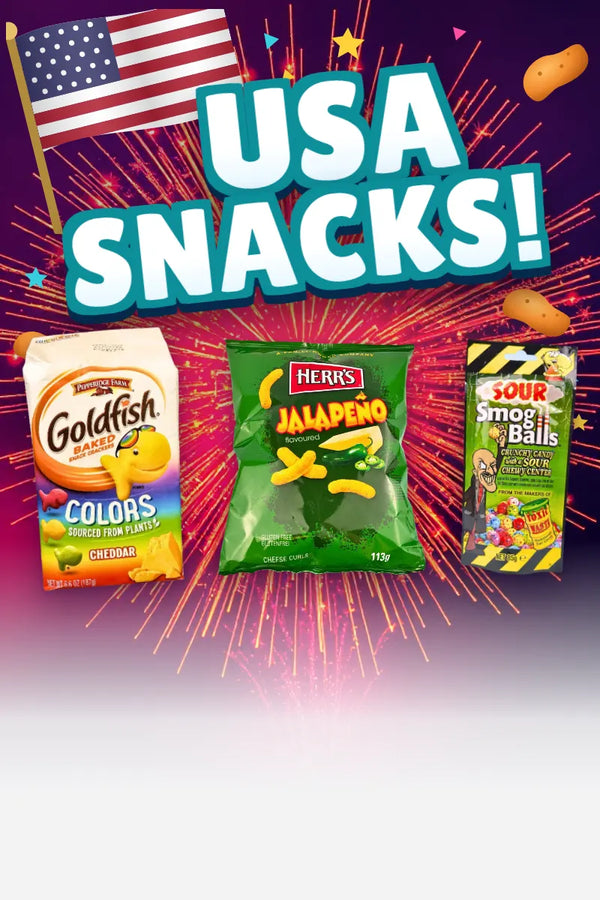 USA Snacks: Goldfish Colors, Herr's Jalapeño und Toxic Waste Sour Smog Balls