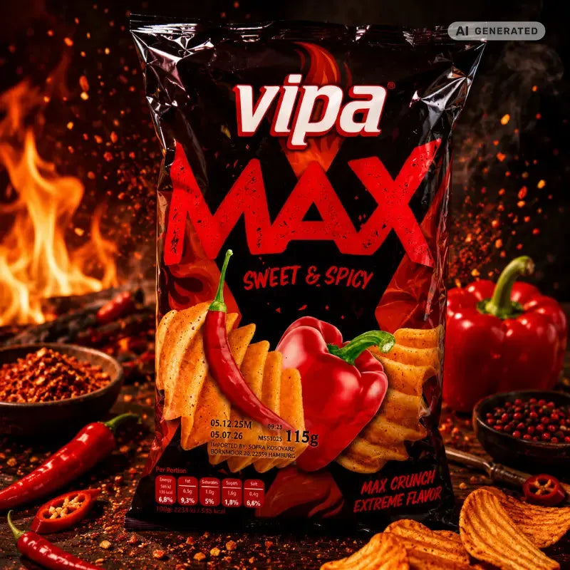Vipa Chips Maxi Sweet Spice 115g - Pikant süße Paprikachips kaufen - MiMa's Sweets House-blok1
