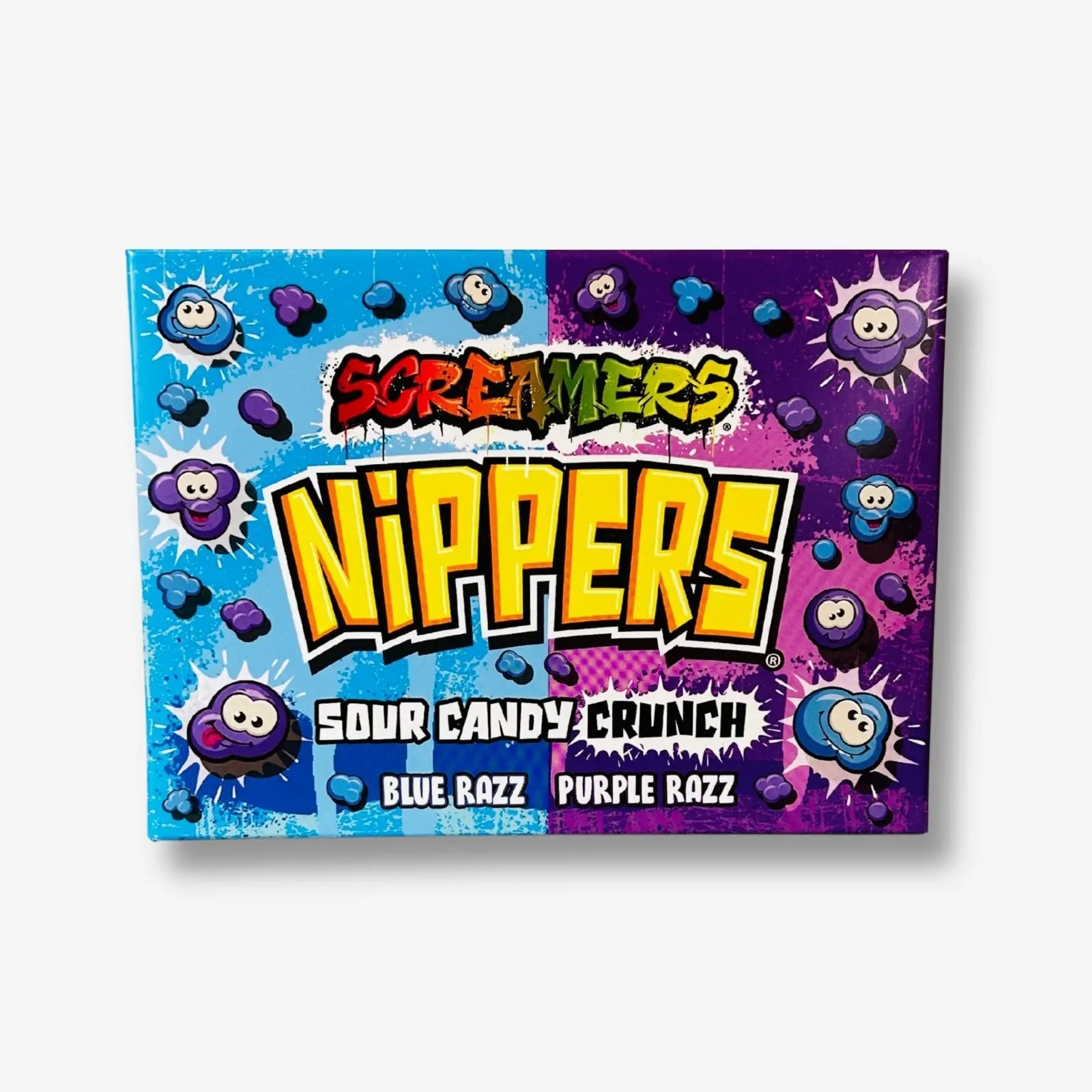 Zed Candy Nippers Sour Candy Crunch Blue Razz &amp; Purple Razz 140g - Crunchy Himbeer Bonbons kaufen - MiMa&